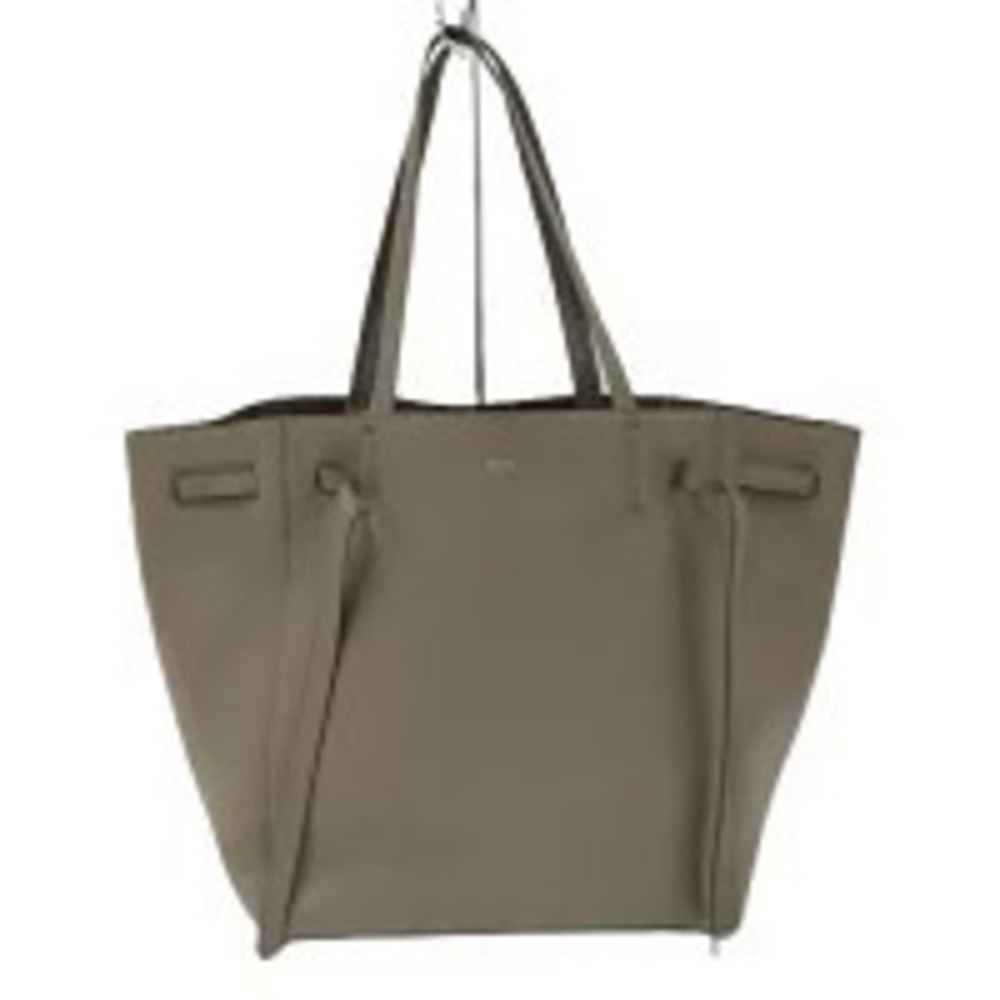 Celine Cabas Phantom Leather Tote Bag Greige Gray